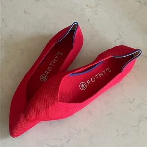 Rothy's Bold Red Pointed Flats
